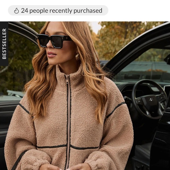 Vici Jackets & Blazers - Vici Cozy Tan Teddy Jacket